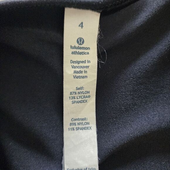 Lululemon black tank mesh V round‎ neck womens size 4 - Picture 4 of 5
